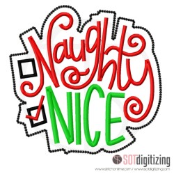 7168 SAYINGS : Christmas Naughty Nice Applique