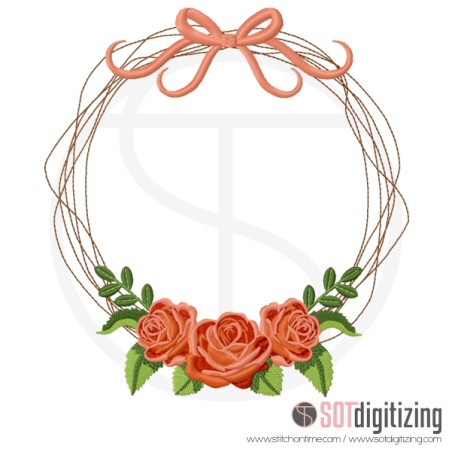 9 WREATH MONOGRAM FRAME : Frame to use with monograms or names