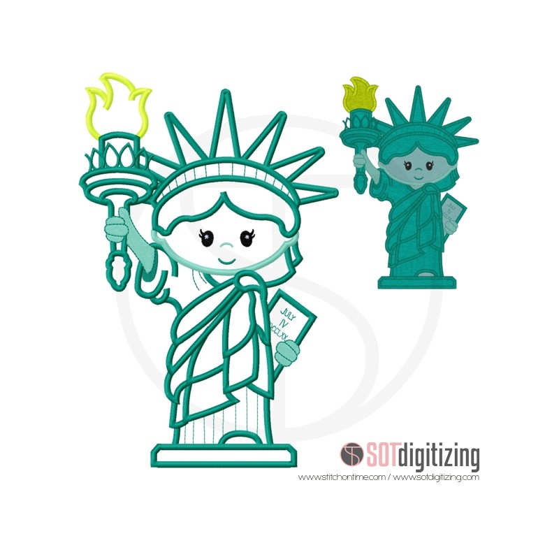 1 4th JULY : Statue of Liberty Applique