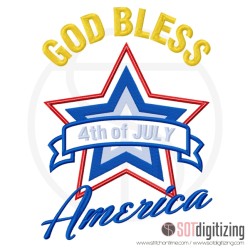 2 4th JULY : God Bless America Applique