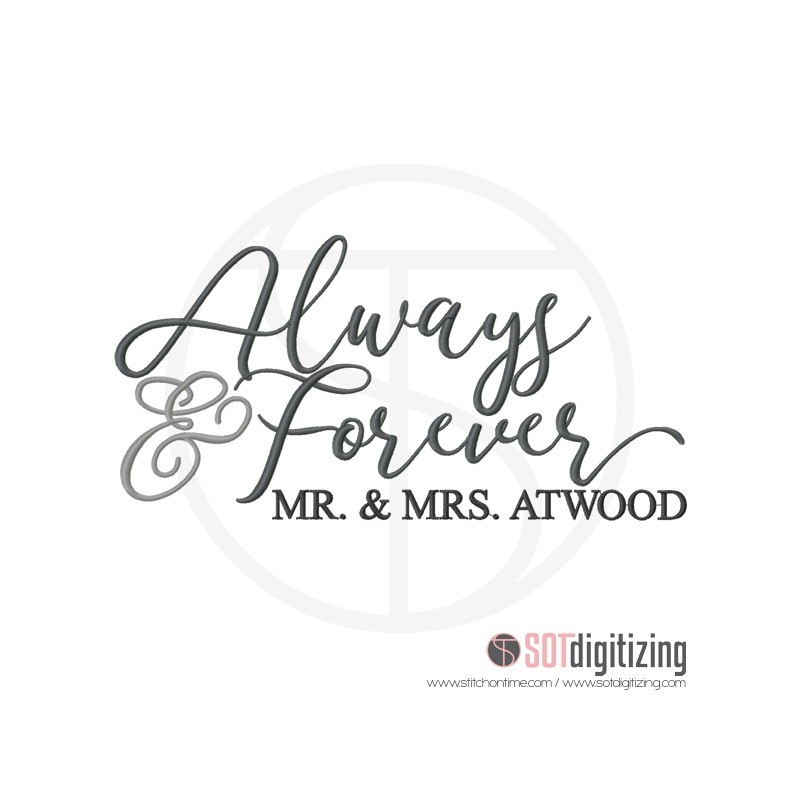 7 COUPLES NAMES MTO : Always & Forever (Made to Order)