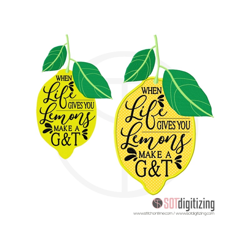 When Life Gives You Lemons. Embroidery and Applique Design