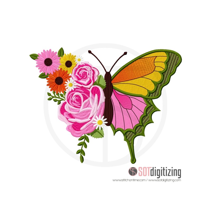 37 BUTTERFLY : Butterfly With Flowers