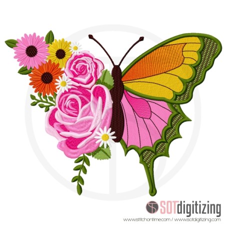 37 BUTTERFLY : Butterfly With Flowers