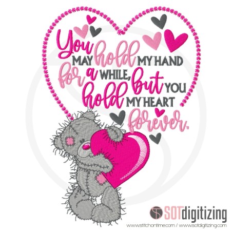 577 VALENTINE : You May hold my hand for a while with scruffy teddy