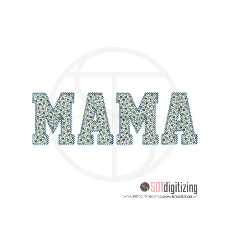 7188 SAYINGS : Athletic Font Mama Applique