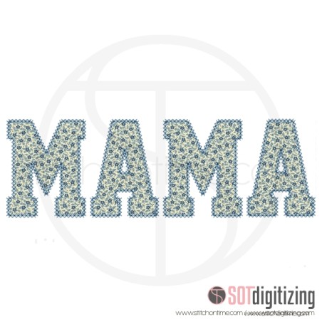 7188 SAYINGS : Athletic Font Mama Applique